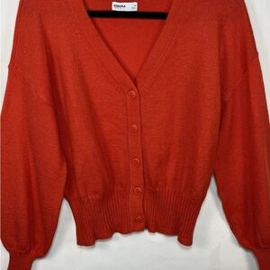 Sonoma Burnt Orange V-Neck Button-Front Cardigan